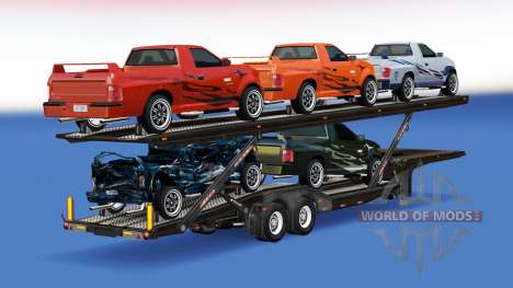 Camión de transporte de coches con los coches de para American Truck Simulator