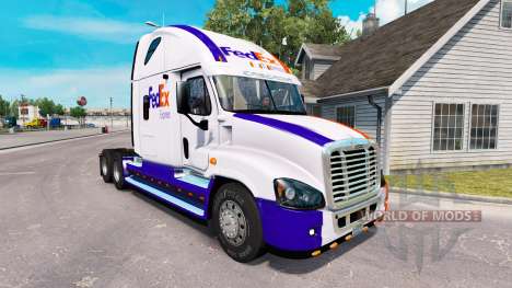 La piel en el FedEx camión Freightliner Cascadia para American Truck Simulator