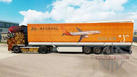 La piel de Jeju Aire para remolques para Euro Truck Simulator 2