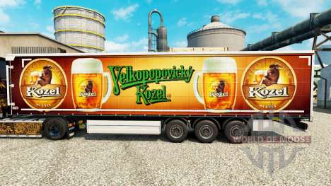 La piel Velkopopovicky Kozel para remolques para Euro Truck Simulator 2