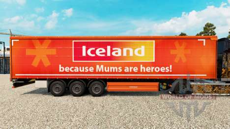 La piel en Islandia, una cortina semi-remolque para Euro Truck Simulator 2