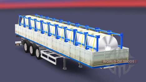 Plataforma semi remolque con una carga de bobina para Euro Truck Simulator 2
