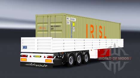 Plataforma semi remolque con carga de contenedor para American Truck Simulator