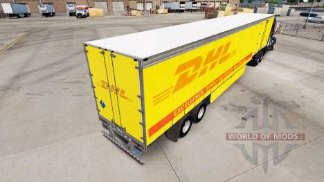 La piel de DHL para la cortina semi-remolque para American Truck Simulator