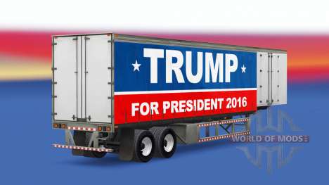 La piel Trump 2016 en una cortina semi-remolque para American Truck Simulator