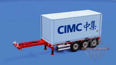 El semirremolque-contenedor de camión con difere para American Truck Simulator