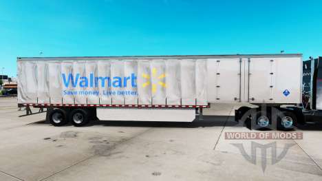 La piel de Walmart en una cortina semi-remolque para American Truck Simulator