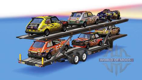Camión de transporte de coches con los coches de para American Truck Simulator