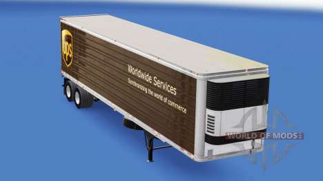 La piel de UPS en el remolque para American Truck Simulator