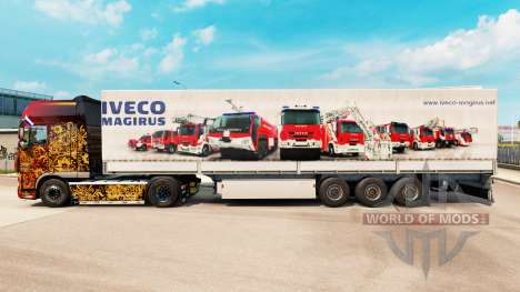 La piel Iveco Magirus para remolques para Euro Truck Simulator 2