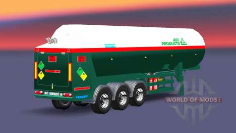 El semirremolque tanque de Aire Productos para Euro Truck Simulator 2
