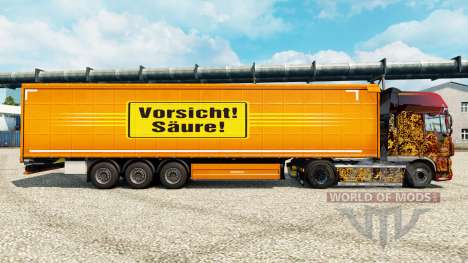 Skin Precaución Ácida for trailers para Euro Truck Simulator 2