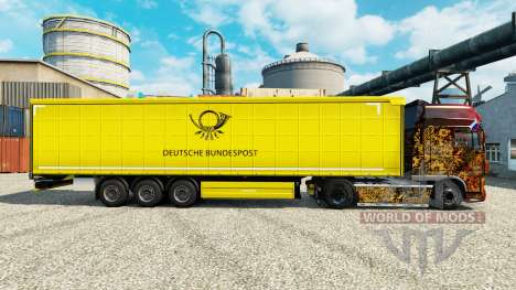 La piel de la Deutsche Bundespost para remolques para Euro Truck Simulator 2