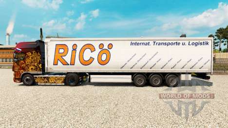 La piel Rico en cortina semi-remolque para Euro Truck Simulator 2
