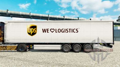 La piel UPS Logística para remolques para Euro Truck Simulator 2