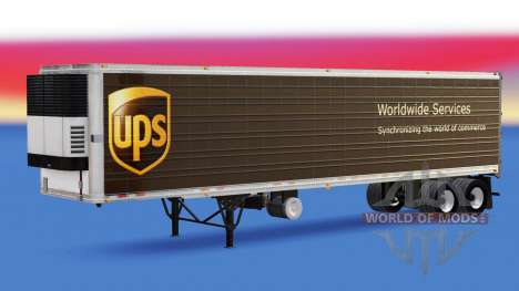 La piel de UPS en el remolque para American Truck Simulator