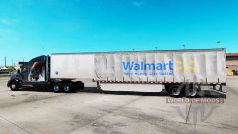 La piel de Walmart en una cortina semi-remolque para American Truck Simulator