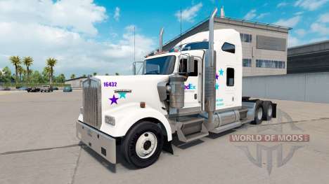 Скин FedEx Custom Critical на Kenworth W900 para American Truck Simulator