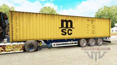 El semirremolque-el portacontenedores MSC Tripul para Euro Truck Simulator 2