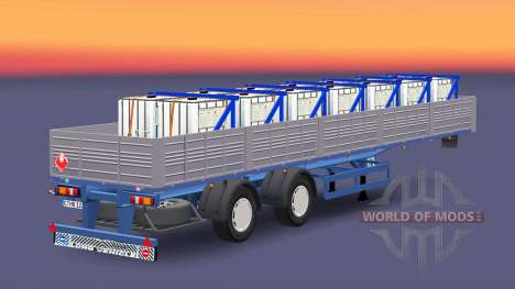 Plataforma semi remolque con una carga de sulfat para Euro Truck Simulator 2