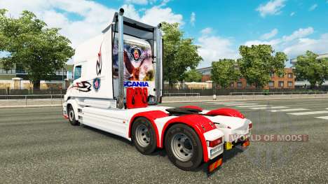 La piel blanca de camiones Scania T para Euro Truck Simulator 2