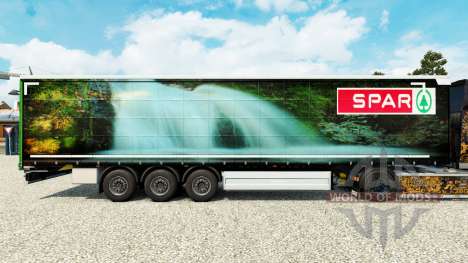 La piel Spar Natur Pur en una cortina semi-remol para Euro Truck Simulator 2
