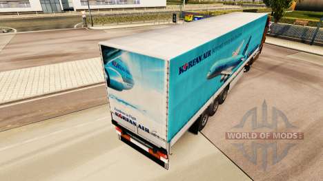 La piel Korean Air para remolques para Euro Truck Simulator 2