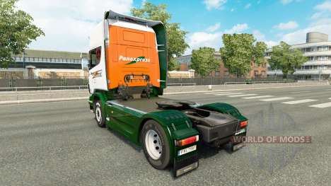 La piel Panexpress en el tractor Scania para Euro Truck Simulator 2