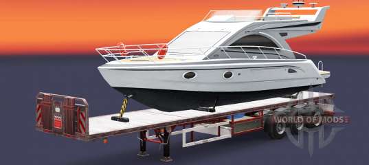 El semirremolque de plataforma con carga v3.2 para Euro Truck Simulator 2