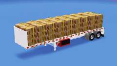 El semirremolque de plataforma con diferentes cargas v1.1 para American Truck Simulator