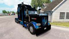 La piel del Monstruo de la Energía Azul para el camión Peterbilt 389 para American Truck Simulator