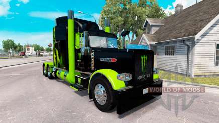 La piel del Monstruo de la Energía Verde en el camión Peterbilt 389 para American Truck Simulator