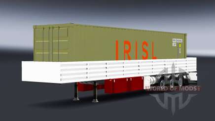Plataforma semi remolque con carga de contenedores para American Truck Simulator