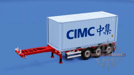 El semirremolque-contenedor de camión con diferentes cargas. para American Truck Simulator