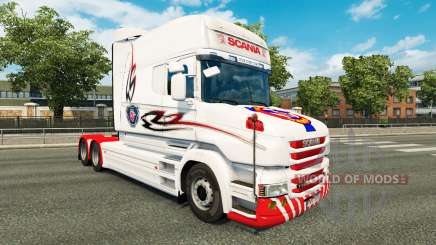 La piel blanca de camiones Scania T para Euro Truck Simulator 2