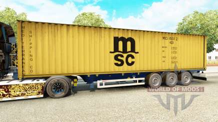El semirremolque-el portacontenedores MSC Tripulación de Servicios para Euro Truck Simulator 2
