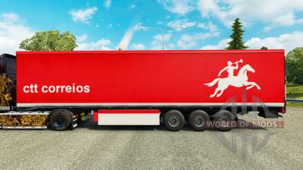 Skin CTT Correios de Portugal S. A en línea trailers para Euro Truck Simulator 2