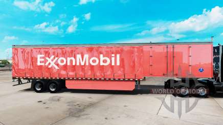 La piel de ExxonMobil en una cortina semi-remolque para American Truck Simulator