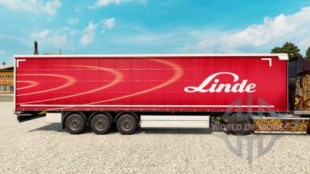 Linde de la piel en el trailer de la cortina para Euro Truck Simulator 2