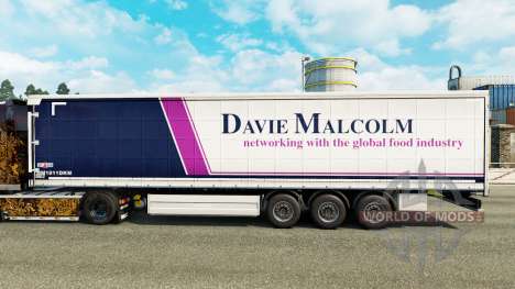 La piel de Davie Malcolm en una cortina semi-rem para Euro Truck Simulator 2