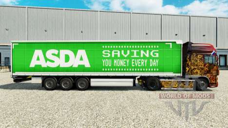 La piel de ASDA en una cortina semi-remolque para Euro Truck Simulator 2