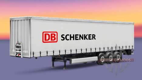 La piel DB Schenker Logistics en una cortina sem para Euro Truck Simulator 2