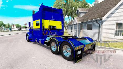 La piel Azul-amarillo para el camión Peterbilt 3 para American Truck Simulator