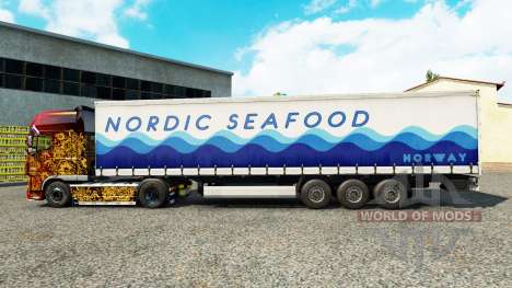 La piel Nórdica de Mariscos en una cortina semi- para Euro Truck Simulator 2