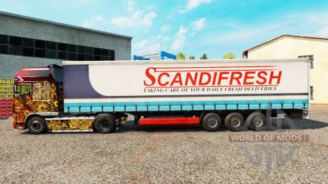 La piel Scandifresh en una cortina semi-remolque para Euro Truck Simulator 2