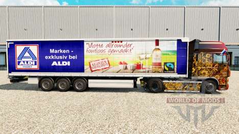La piel Aldi Markt v2 en una cortina semi-remolq para Euro Truck Simulator 2