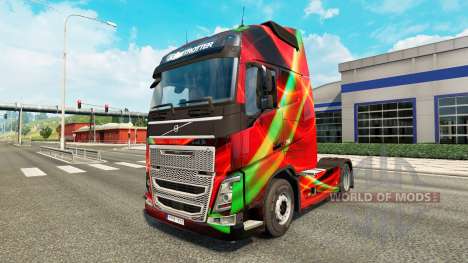 Rojo Efecto de la piel para camiones Volvo para Euro Truck Simulator 2