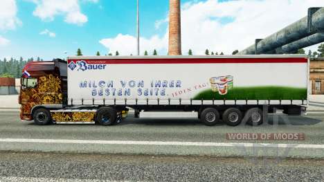 La piel Bauer en una cortina semi-remolque para Euro Truck Simulator 2