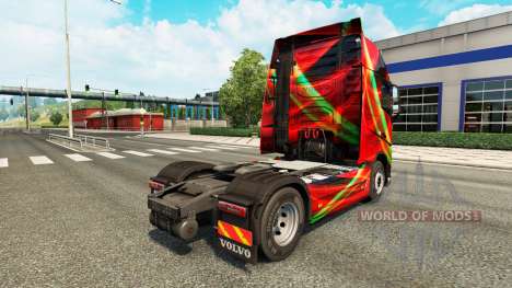 Rojo Efecto de la piel para camiones Volvo para Euro Truck Simulator 2