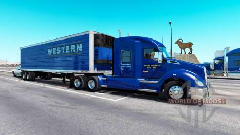 El tráfico de carga en los colores de las empres para American Truck Simulator